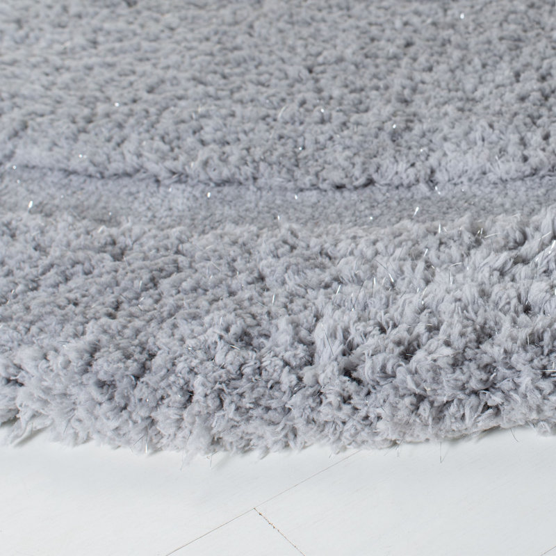 Tapis gris à poils longs touffeté à la main Wilbert, Rectangle 4 pi x 6 pi