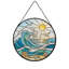 Vitrail Ocean Wave Sun Seagulls Shells-728593578