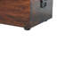 Banc de rangement en cuir brun clair
