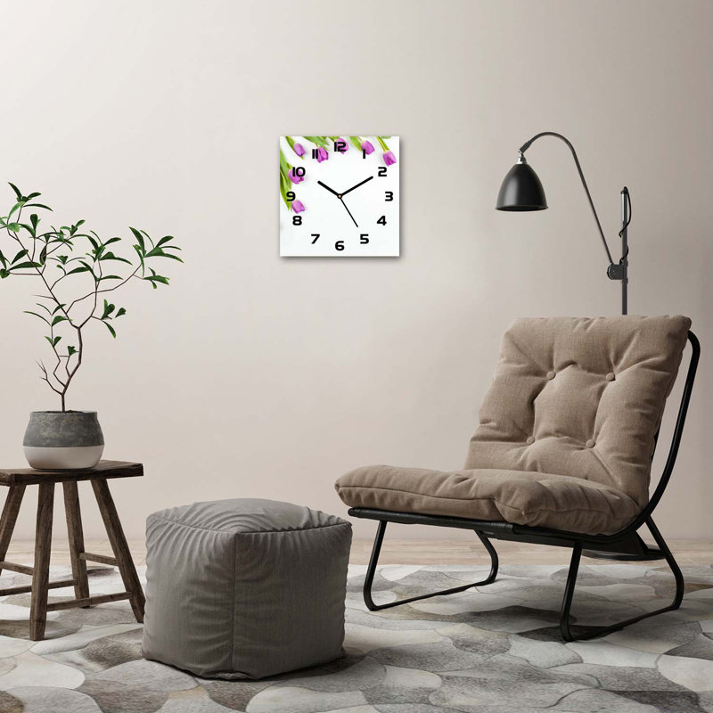 Jkira Tulips Silent Wall Clock, Black