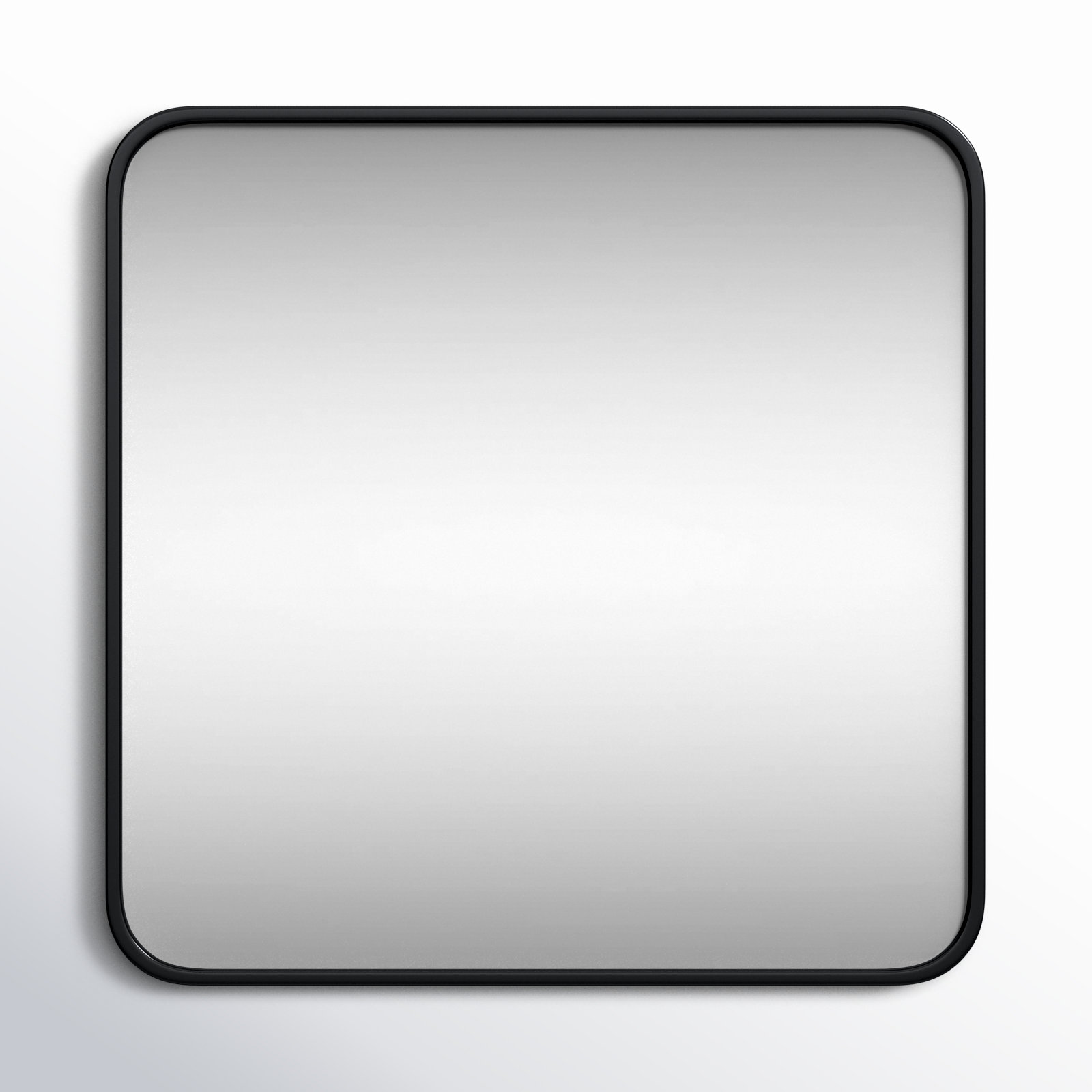 Metal Square Wall Mirror, Black, 24"  x 24" 