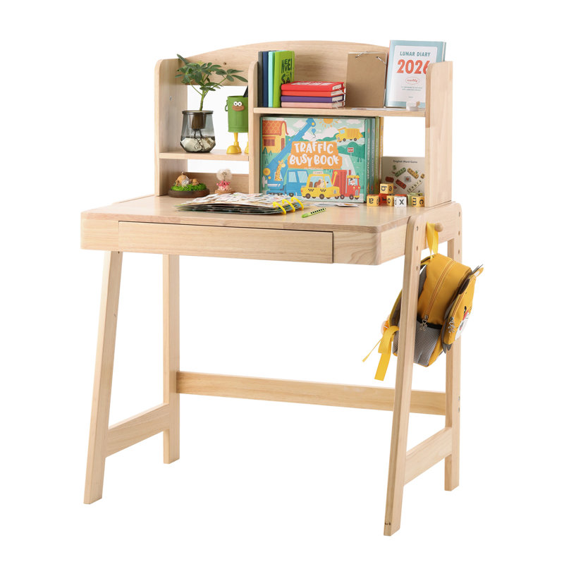 Solid Wood Study Desk With Storage