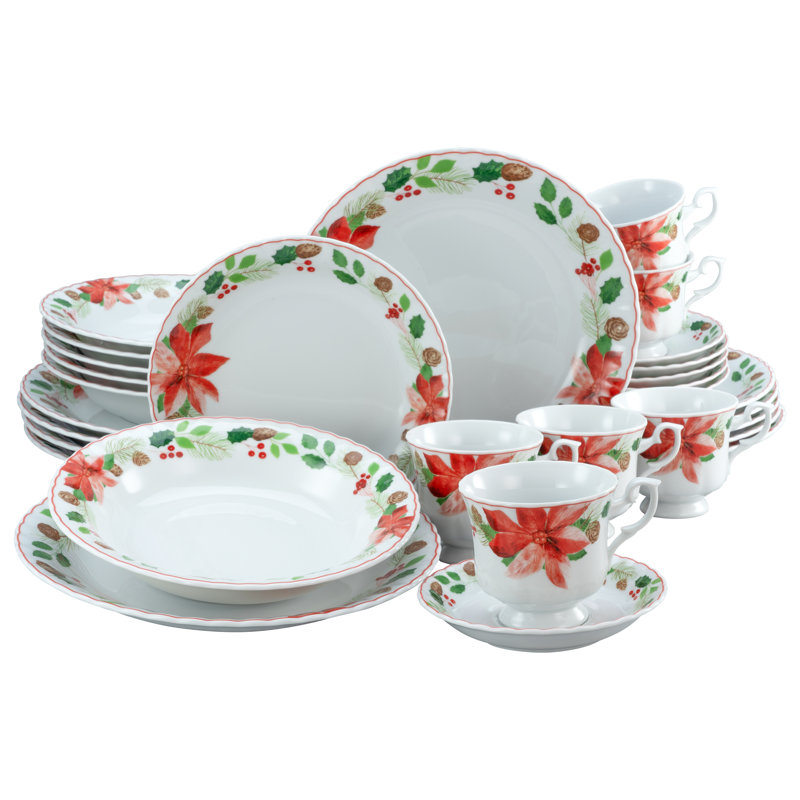 Ivona Piece Porcelain China Dinnerware Set - Service for 6