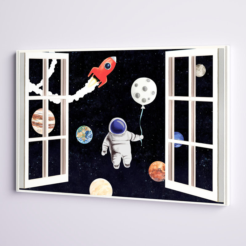 «Parramatta Astronaut In Space Window», art sur toile, H 24 po x l 36 po x P 1,25 po