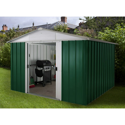 10 ft. W x 10 ft. D Metal Apex Garden Shed