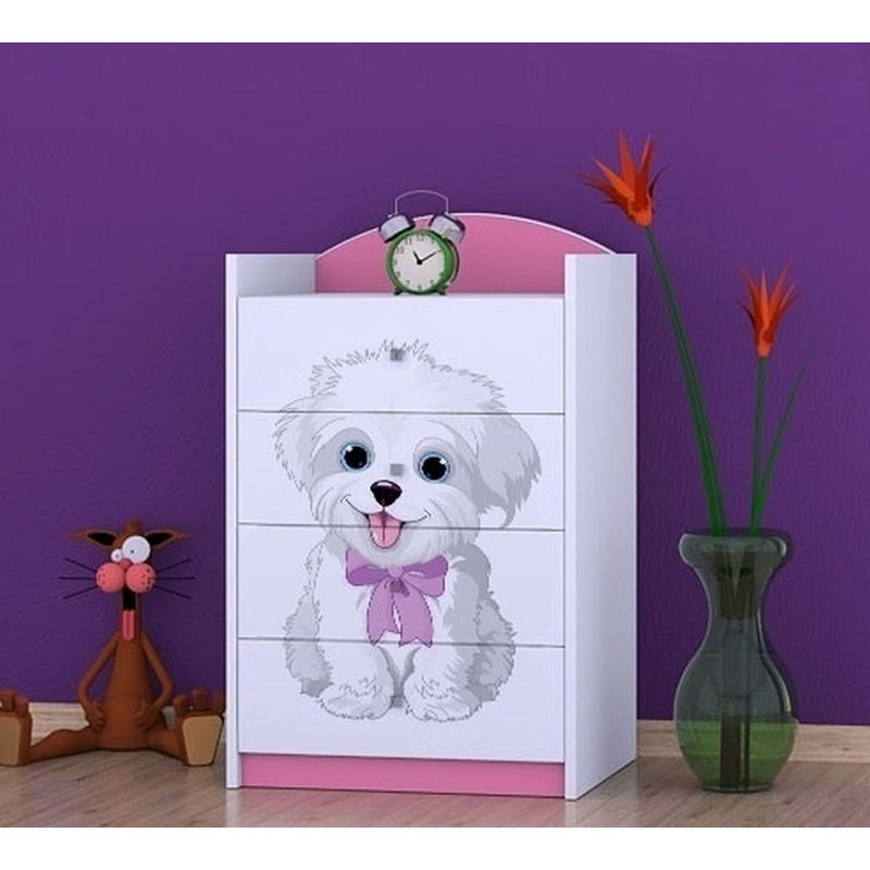 Nolen Kids 4 - Drawer Chest, Pink