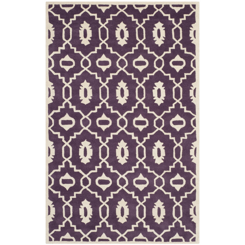 Carolene Hand Tufted Wool Geometric Rug, Rectangle 5' x 8'