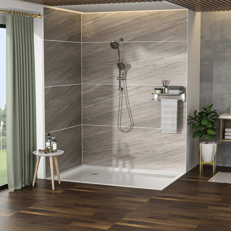 Brushed Nickel 5" Shower Head With Handheld And Adjustable Slide Bar - 5 Settings For Custom Bath Dual Modes Personalized Time