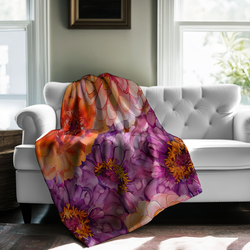 Ensemble exquis Zinnia - couverture en sherpa de qualité supérieure 1 pièce, Grand lit
