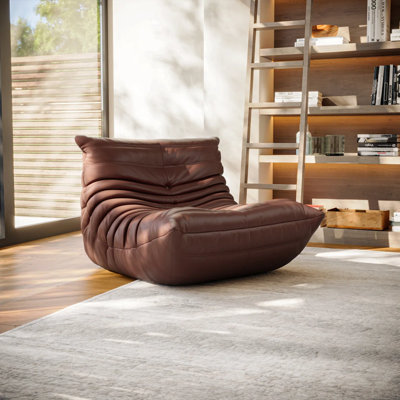 Fauteuil à billes et méridienne standard en microfibre de cuir