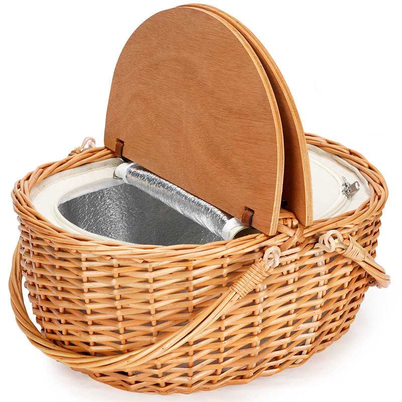 Panier en osier, service pour 2