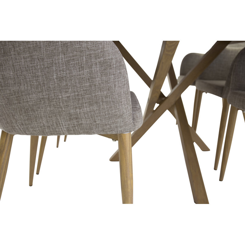 Chelsey 6 - Person Dining Set, White, Light Grey/Oak