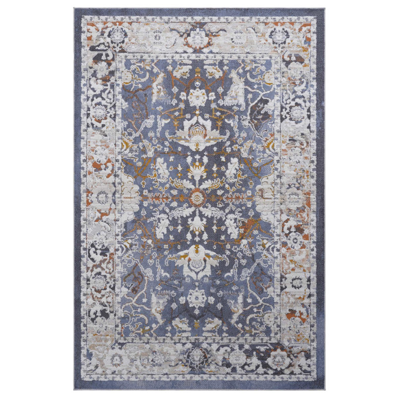 Stain Blue 5X7 Area Rug - Non-Shedding, Suits Bedroom, Living Room, Dining Decor Soft And Luxurious, For Room