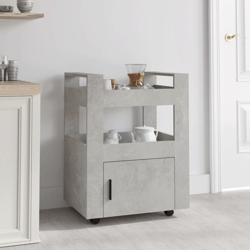 60 Cm Kitchen Trolley, Concrete Grey