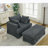 Comfortable Oversized Corduroy Chaise Longue With Movable Ottoman And Extra Pillows-749870402