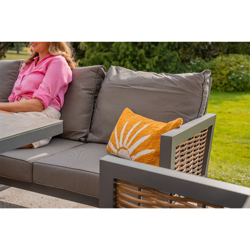 7pcs Corner Sofa Set With Lifting Table, Grey