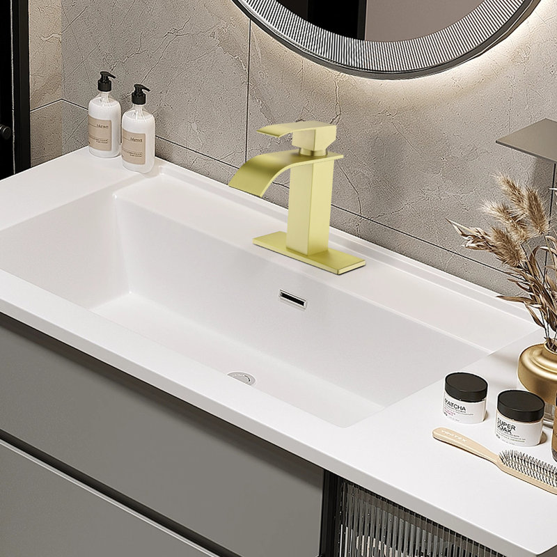 Single-Hole Bathroom Faucet, Brushed Gold