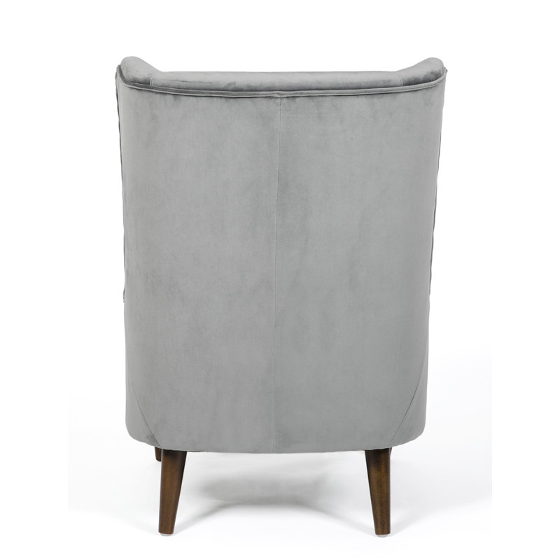 Lowery Upholstered Wingback Chair, Grey