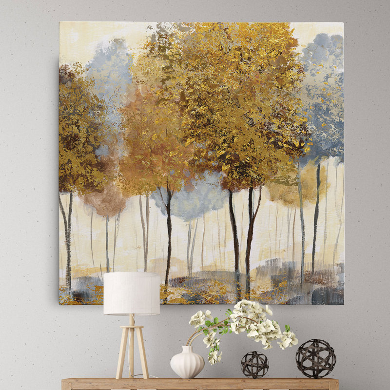 « Metallic Forest II » par Nan, reproduction d'art sur toile tendue, H 16 po x l 16 po x p 1,5 po