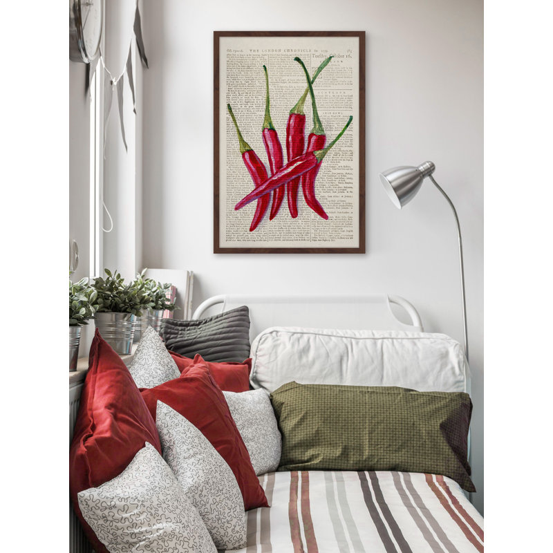 « red hot chilies ii », reproduction d’art encadrée, H 18 po x l 12 po x P 1,5 po