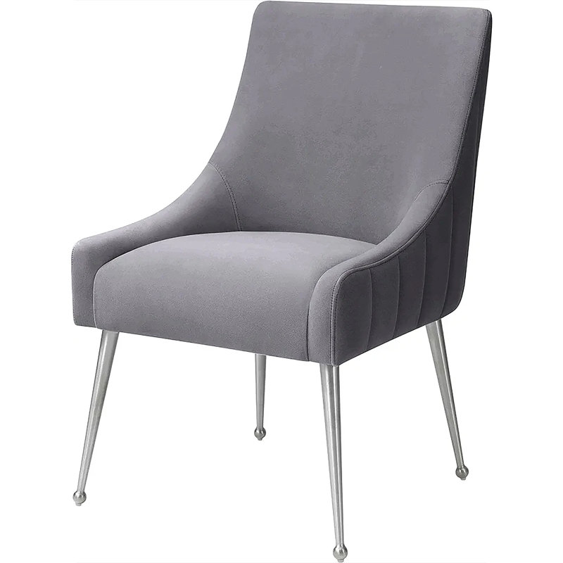 Chaise d'appoint Firkins, Gris clair, Argent
