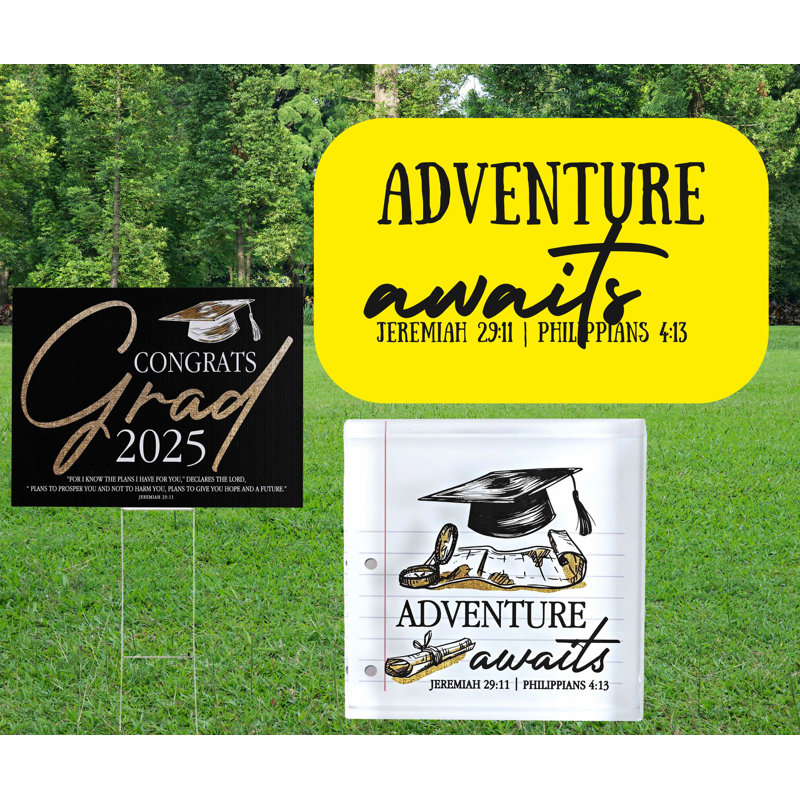 Tabletop Glass Plaque Grad Adventure