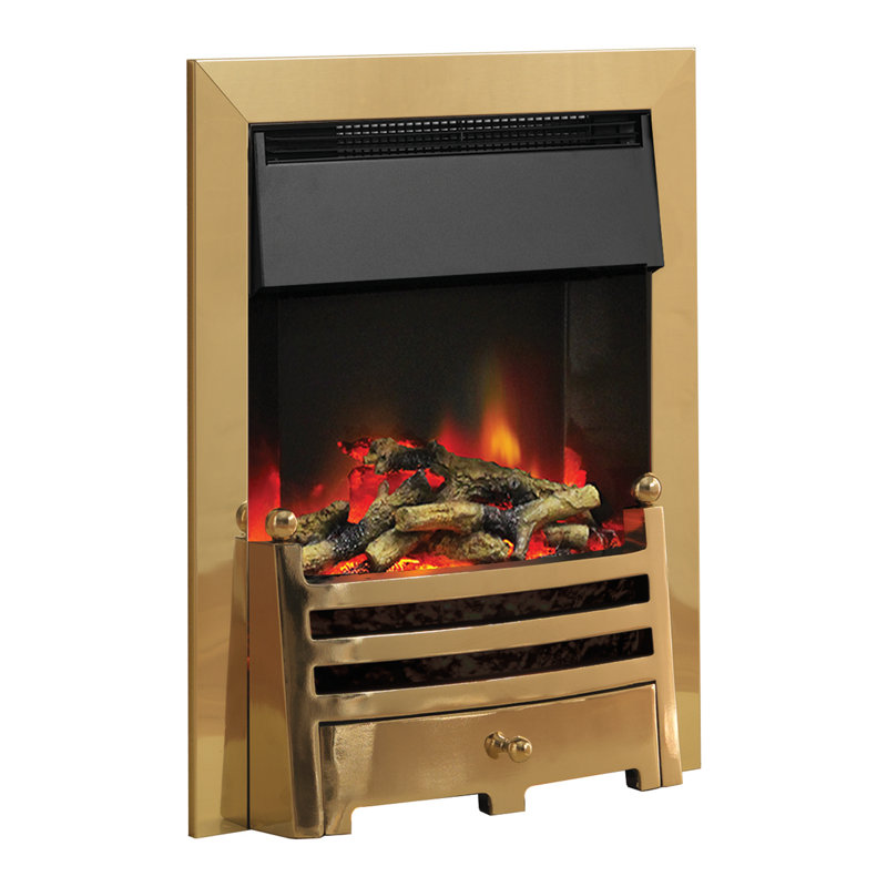 Milton Belfry Heating 49.5cm W Electric Fireplace Insert, Brass