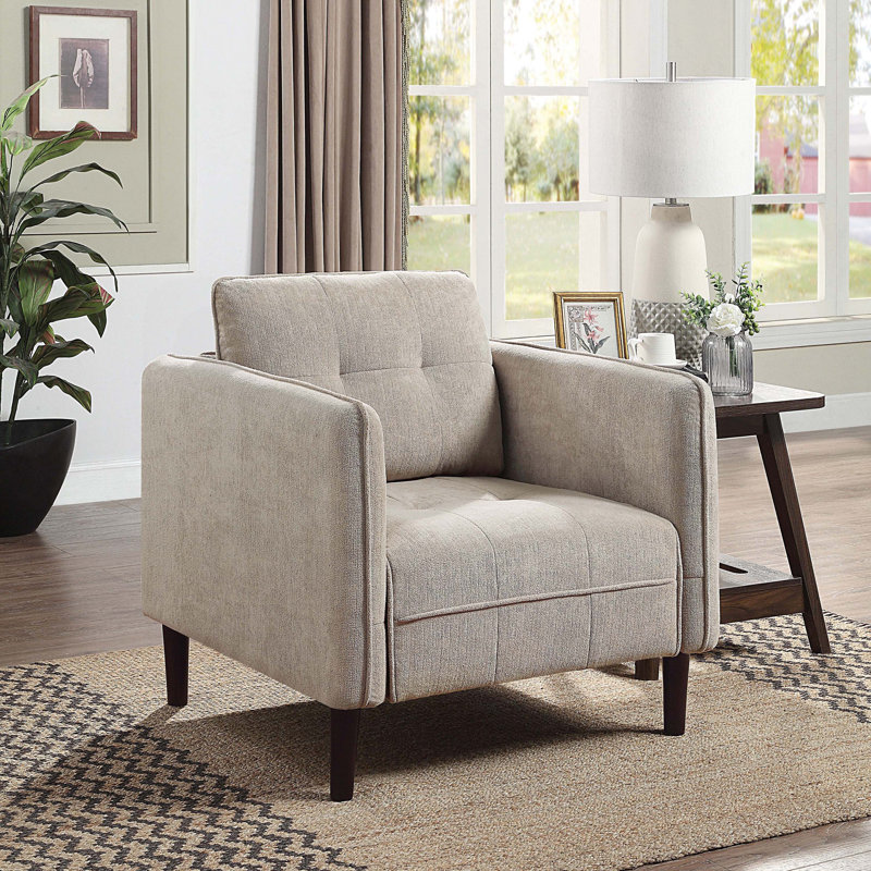 Fauteuil rembourré 33 po Araujo, Chenille beige