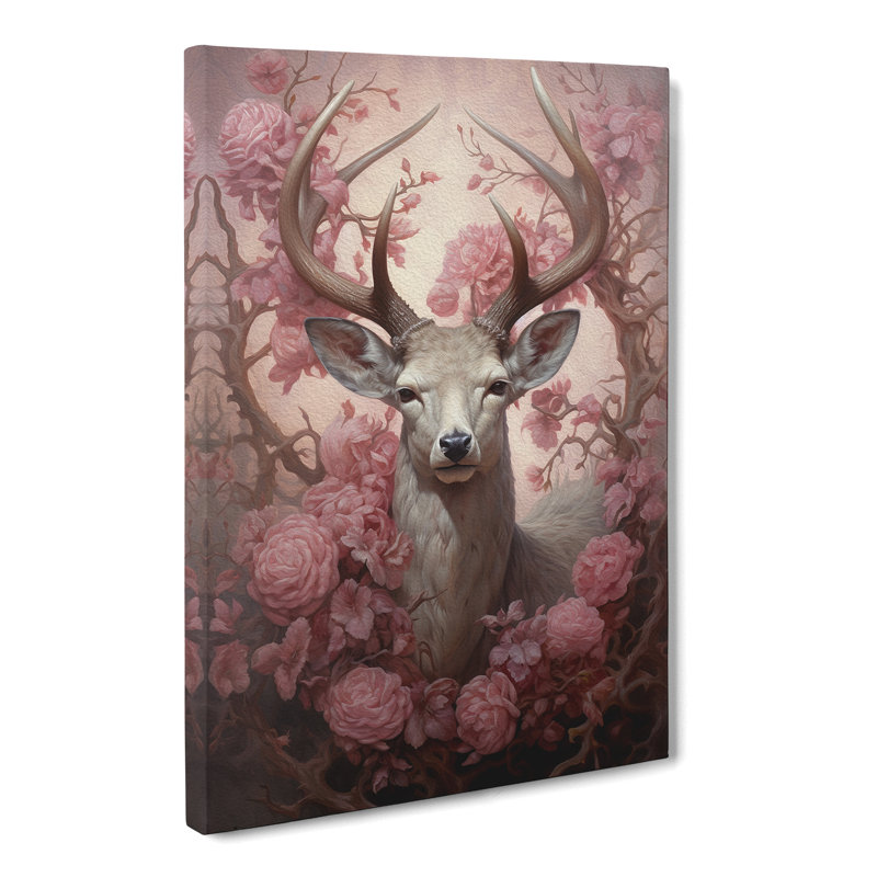 Stag Romanticism - Wrapped Canvas, 60cm H x 40cm W x 3cm D