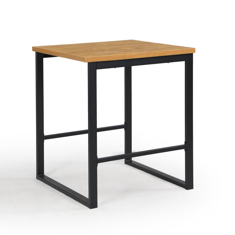 Metal Base Dining Table, Black, 95 H x 80 L x 80 W cm