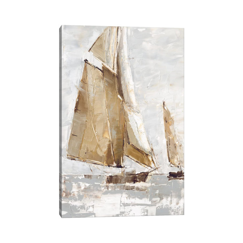 Golden Sails I par Ethan Harper - reproduction d'art, Toile tendue, Pas de tapis, H 40 po x l 26 po x P 1,5 po