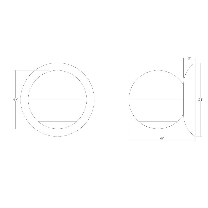 Hemisphere LED Flush Mounted Sconce, Textured Black