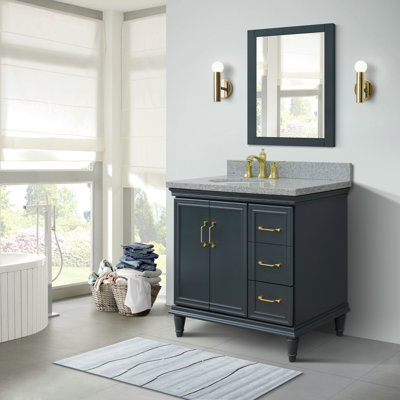 Lingerfelt 37'' Single Bathroom Vanity with Granite Top