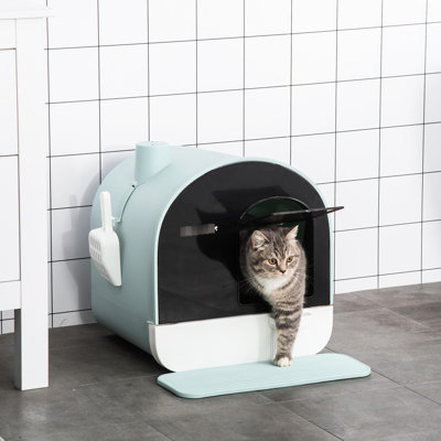 Litière pour chat 17 po x 17 po x 18,5 po avec couvercle - avec plateau, filtre préservant la propreté et les conditions sanitaires