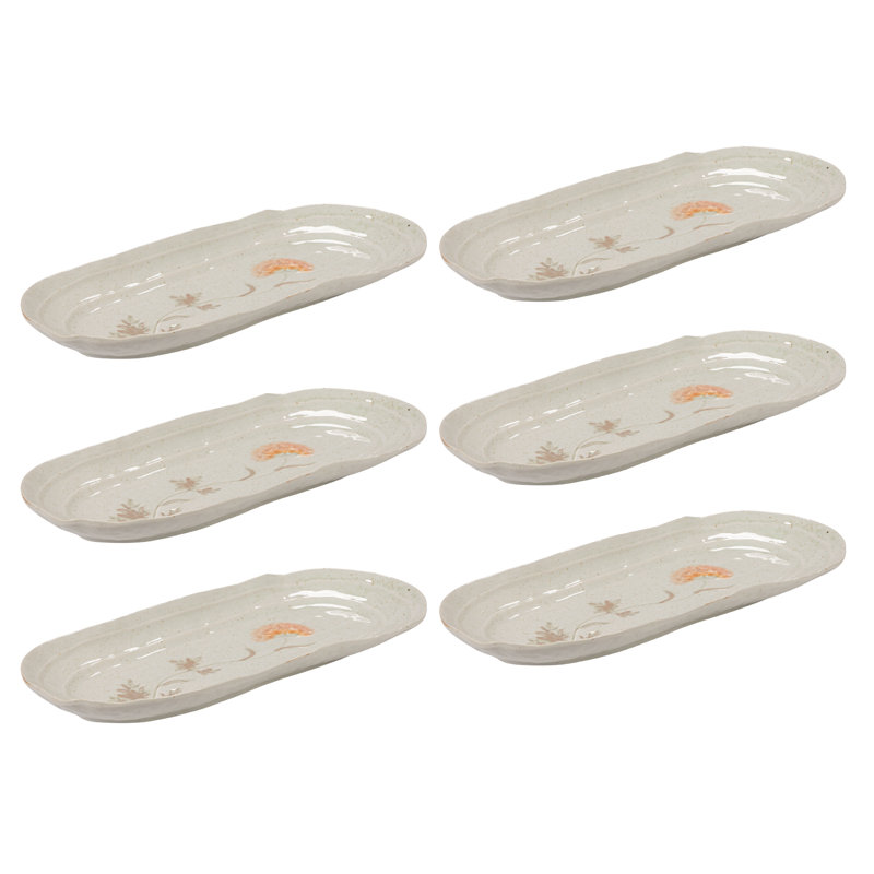 Hand-Painted Stoneware Flower Shaped Platters