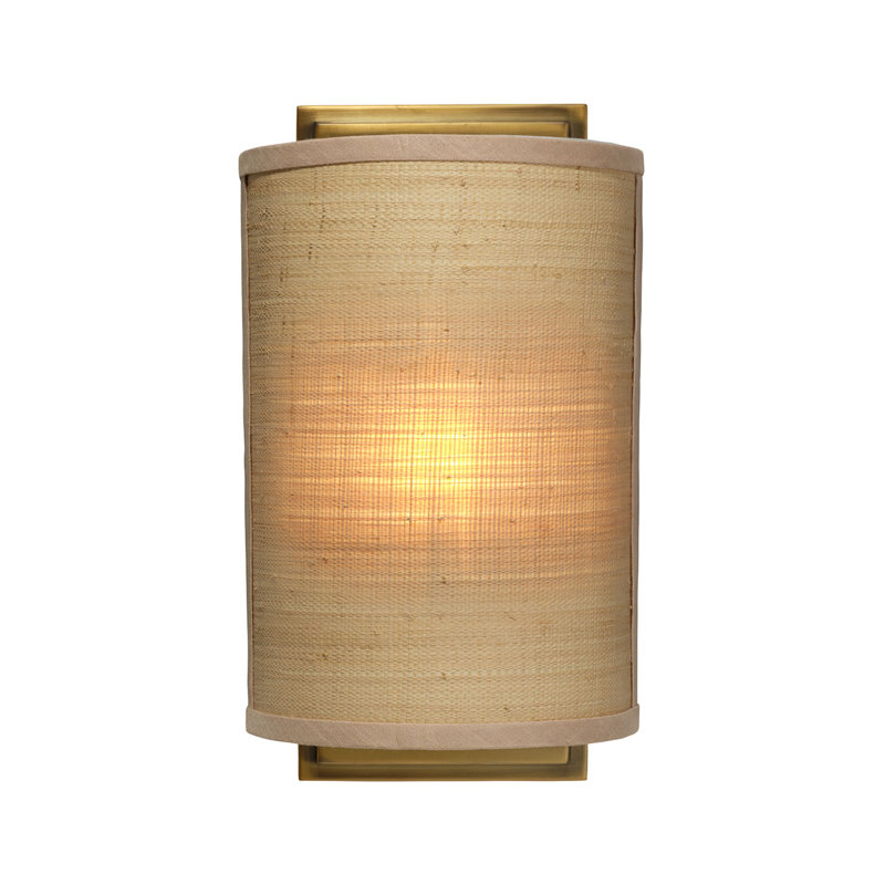 Riley Raffia 1-Light Wall Sconce, Beige