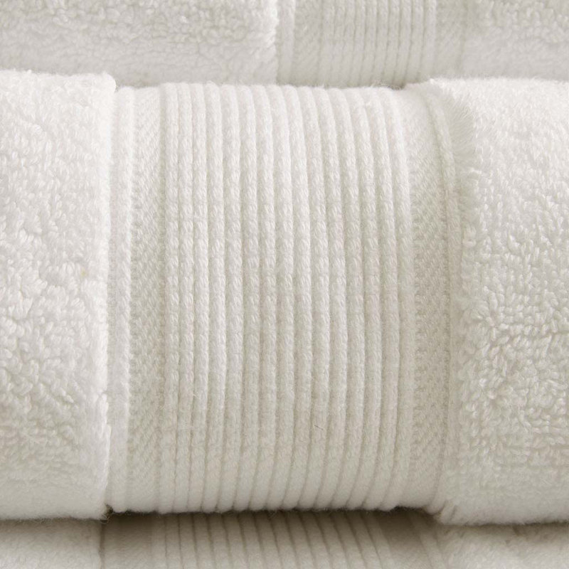 Gracie Mills Eulalia 800 GSM Cotton 8-Piece Antimicrobial Towel Set, Ivory