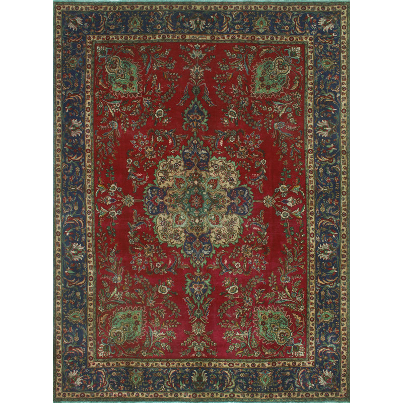 Tapis finement vieilli Magenta