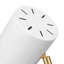 Lampe de bureau 15 po Novogratz X Globe Athena, abat-jour blanc, bras en laiton, base en faux marbre blanc