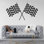 Drapeau de course mural vinyle autocollant Home Decor Art autocollant voiture de course à carreaux drapeau garçon coureur chambre d'enfant finition chambre d'enfant drapeau Art mural 264LU
