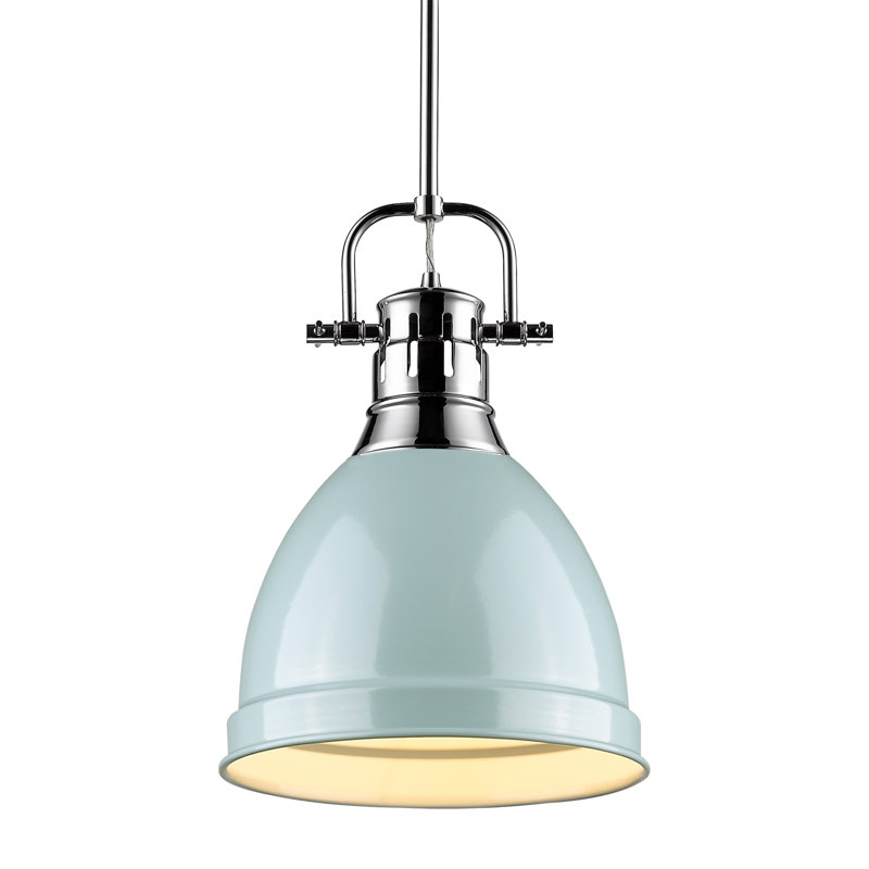 Luminaire suspendu à 1 lumière Ruthie, Écume de mer, Chrome