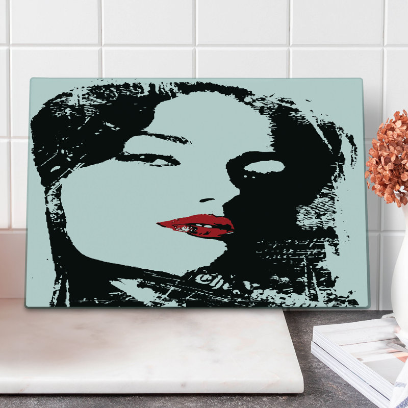 Planche à découper femme Ambesonne grande taille, vermillon noir froid