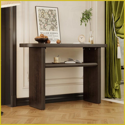 Table basse moderne moderne avec bords arrondis - tablette robuste pour le salon / vestibule, capacité maximale de 264 lb