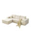 Canapé modulaire de luxe 3 places beige de 110 po avec velours côtelé, sans installation, convient pour un canapé en forme de L et 2 coussins, relaxant