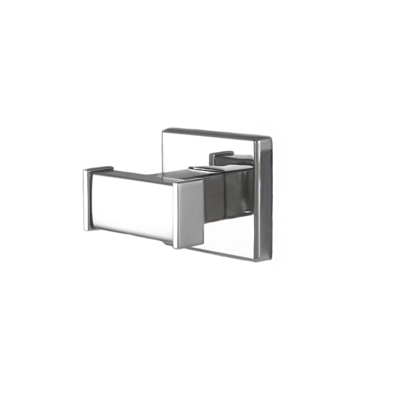 Primo Double Wall Mounted Robe Hook, Polished Chrome