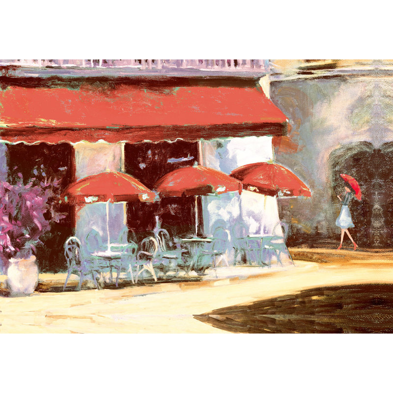 Red Bistro Street - reproduction sur toile, H 12 po x l 18 po