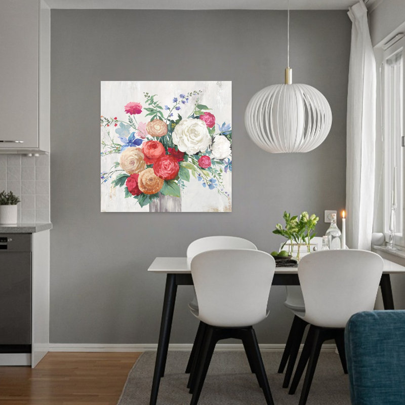 Wings of Lovers Elegant Vibrant Contemporary Nature Flower Art, H 32 po x l 32 po