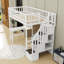 Lit mezzanine simple avec bureau, lumières DEL, tablettes de rangement et armoires-1334572560