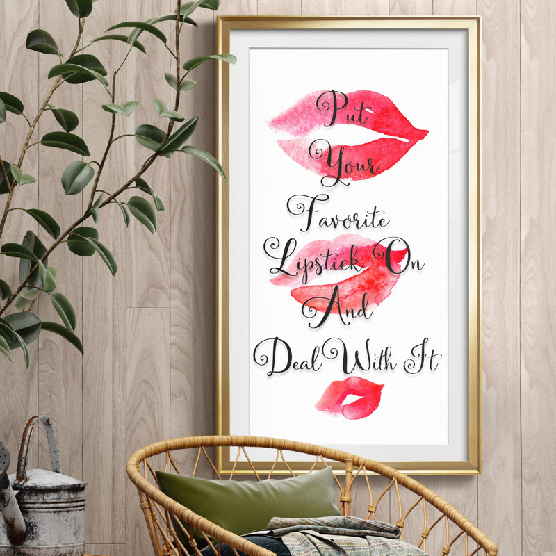 «Your Favorite Rouge à lèvres», impression encadrée, Papier encadré doré, H 14,5 po x l 26,5 po x P 1,5 po
