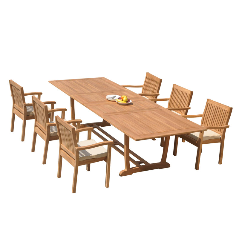 Ensemble de salle à manger 7 pièces Maskell, L 118 po x l 40 po x H 30,5 po